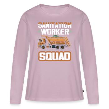 Garbage truck driver for sanitation workers - Women's Premium Organic Long Sleeve Shirt - dusky pink - Front - Julia (174cm)