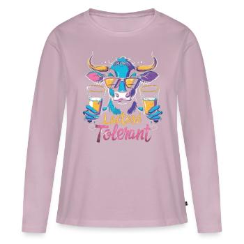 Lactose tolerant - Women's Premium Organic Long Sleeve Shirt - dusky pink - Front - Julia (174cm)
