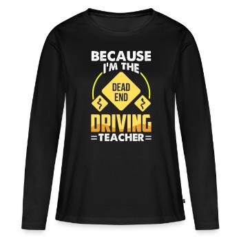 Instructeur de conduite en auto-école - T-shirt manches longues Premium bio Femme - noir - Devant - Julia (174cm)