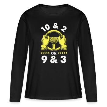 Instructeur de conduite en auto-école - T-shirt manches longues Premium bio Femme - noir - Devant - Julia (174cm)