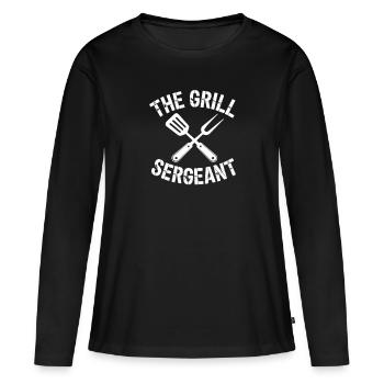 Le sergent de gril - T-shirt manches longues Premium bio Femme - noir - Devant - Julia (174cm)