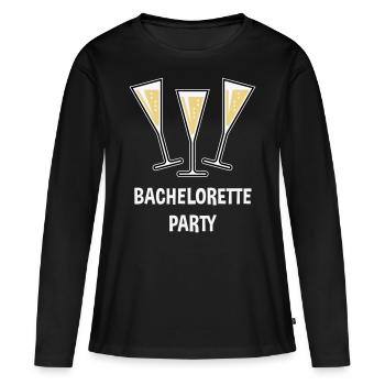 Bachelorette Party (Sektgläser Trichter Zu / 3C) - Frauen Premium Bio Langarmshirt - Schwarz - Vorne - Julia (174cm)