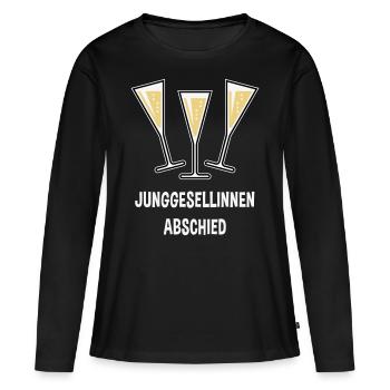 Junggesellinnenabschied Sektgläser Trichter Zu 3C - Frauen Premium Bio Langarmshirt - Schwarz - Vorne - Julia (174cm)
