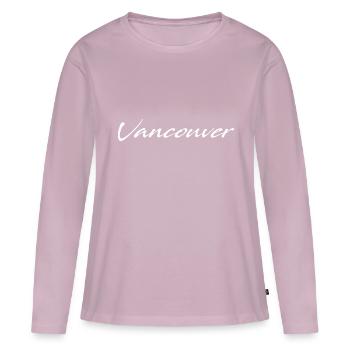 Vancouver - T-shirt manches longues Premium bio Femme - rose poudré - Devant - Julia (174cm)