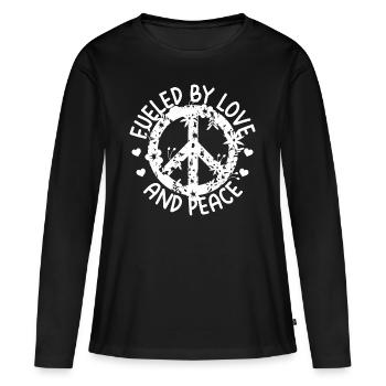 Hippies - T-shirt manches longues Premium bio Femme - noir - Devant - Julia (174cm)
