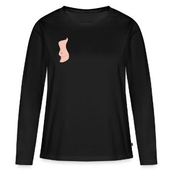 Seins Mamelon Sein Bachelorettes Cadeau JGA - T-shirt manches longues Premium bio Femme - noir - Devant - Julia (174cm)
