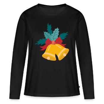 Cloche de Noël - T-shirt manches longues Premium bio Femme - noir - Devant - Julia (174cm)