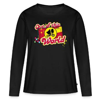 E.T. L'Extra-Terrestre Out Of This World - T-shirt manches longues Premium bio Femme - noir - Devant - Julia (174cm)