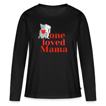 one loved Mama - Frauen Premium Bio Langarmshirt - Schwarz - Vorne - Julia (174cm)