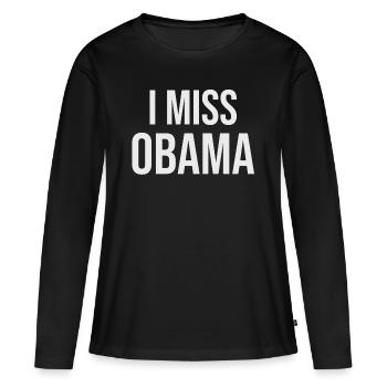 Obama Président démocrate Droits de l'homme - T-shirt manches longues Premium bio Femme - noir - Devant - Julia (174cm)