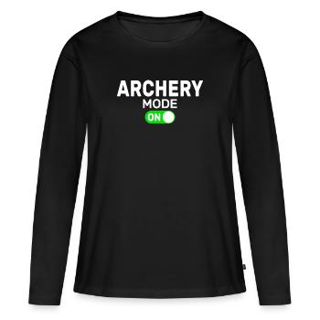 Archery Mode - Frauen Premium Bio Langarmshirt - Schwarz - Vorne - Julia (174cm)