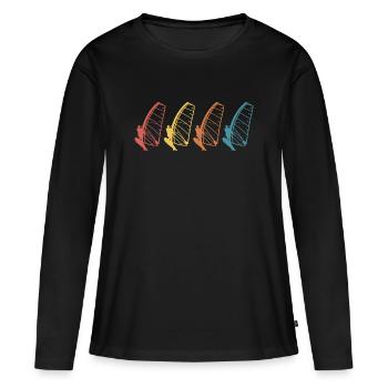 windsurf windsurfing - T-shirt manches longues Premium bio Femme - noir - Devant - Julia (174cm)