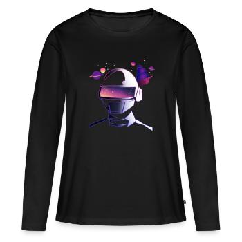 Spaceman Gamer - T-shirt manches longues Premium bio Femme - noir - Devant - Julia (174cm)