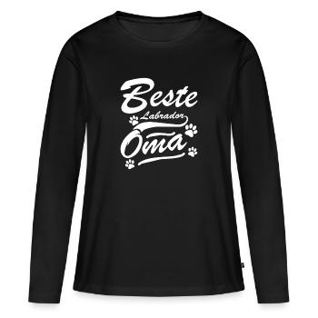 Labrador Oma Geschenk für Frauchen Grossmutter - Frauen Premium Bio Langarmshirt - Schwarz - Vorne - Julia (174cm)