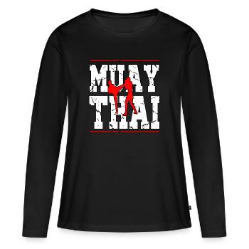 Muay Thai thai boxing kickboxing kick boxer - T-shirt manches longues Premium bio Femme - noir - Devant - Julia (174cm)