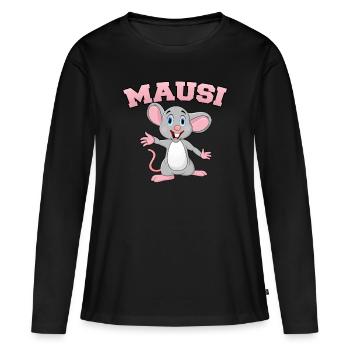 Mausi Spitzname schatzi kosename süße liebe Maus - Frauen Premium Bio Langarmshirt - Schwarz - Vorne - Julia (174cm)
