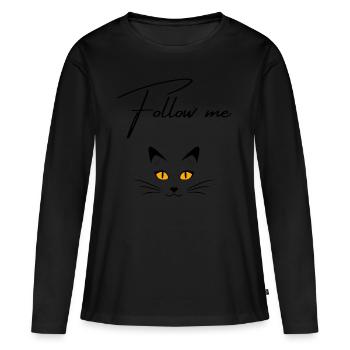 Follow me - Women's Premium Organic Long Sleeve Shirt - black - Front - Julia (174cm)