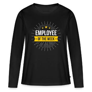 Employé de la semaine - T-shirt manches longues Premium bio Femme - noir - Devant - Julia (174cm)