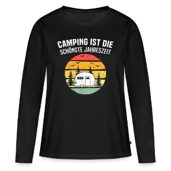 Camping Wohnwagen Geschenk Spruch - Frauen Premium Bio Langarmshirt - Schwarz - Vorne - Julia (174cm)