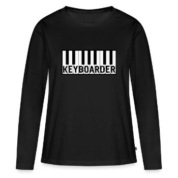 Clavier joueur cadeau clavier joueur - T-shirt manches longues Premium bio Femme - noir - Devant - Julia (174cm)