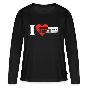 Chauffeur de bus de bus J'aime le cadeau de bus - T-shirt manches longues Premium bio Femme - noir - Devant - Julia (174cm)