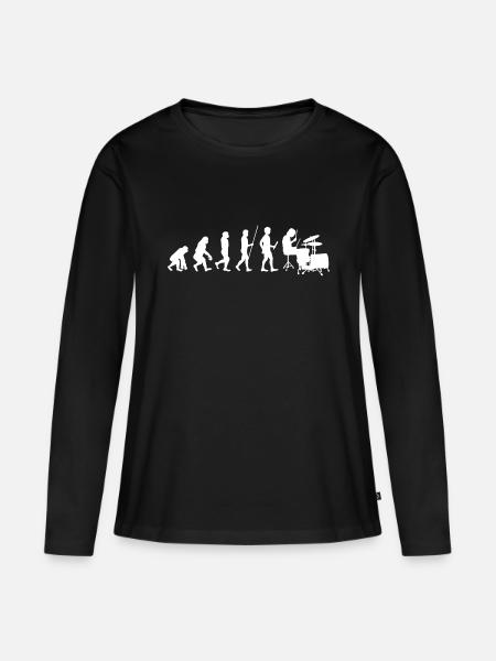Drummer Drummer Evolution Drums - T-shirt manches longues Premium bio Femme - noir