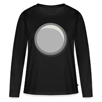 Modèle d’autocollant de cercle de bouton argenté - T-shirt manches longues Premium bio Femme - noir - Devant - Julia (174cm)