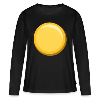 Bouton d’icône de modèle de modèle d’autocollant doré - T-shirt manches longues Premium bio Femme - noir - Devant - Julia (174cm)