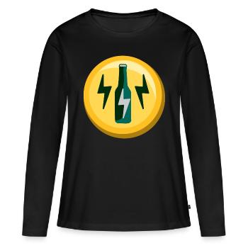 Bouteille d’icône d’énergie d’autocollant de bière - T-shirt manches longues Premium bio Femme - noir - Devant - Julia (174cm)