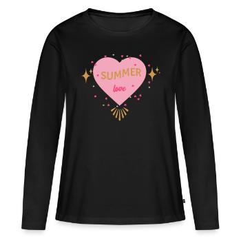 Summer Love, Love of Summer, Vacation - Women's Premium Organic Long Sleeve Shirt - black - Front - Julia (174cm)