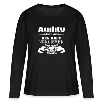 Agility - Seele - Frauen Premium Bio Langarmshirt - Schwarz - Vorne - Julia (174cm)