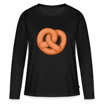 Bretzel - T-shirt manches longues Premium bio Femme - noir - Devant - Julia (174cm)