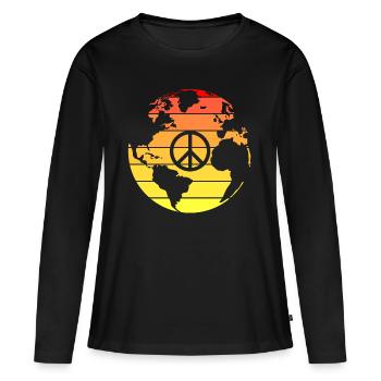 Planète Terre - T-shirt manches longues Premium bio Femme - noir - Devant - Julia (174cm)