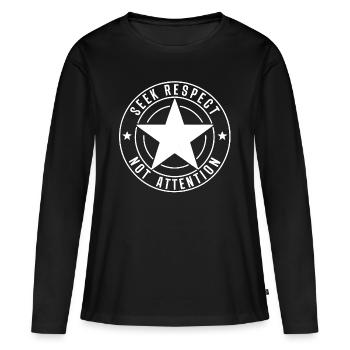SEEK RESPECT - Women's Premium Organic Long Sleeve Shirt - black - Front - Julia (174cm)