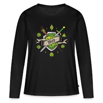 Druid RPG - T-shirt manches longues Premium bio Femme - noir - Devant - Julia (174cm)