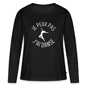 JE PEUX PAS J AI DANSE - T-shirt manches longues Premium bio Femme - noir - Devant - Julia (174cm)