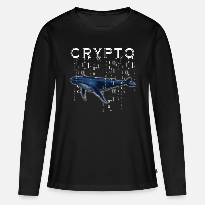 Crypto Wal Krypto Geschenk Idee - Frauen Premium Bio Langarmshirt - Schwarz