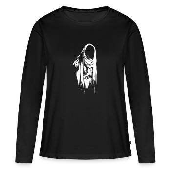 Ringgeist - Frauen Premium Bio Langarmshirt - Schwarz - Vorne - Julia (174cm)