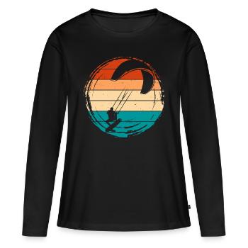Kitesurfer Kitesurf Kitesurf - T-shirt manches longues Premium bio Femme - noir - Devant - Julia (174cm)
