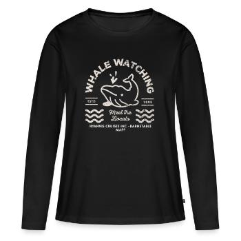 Whale watching Nantucket 2 - T-shirt manches longues Premium bio Femme - noir - Devant - Julia (174cm)