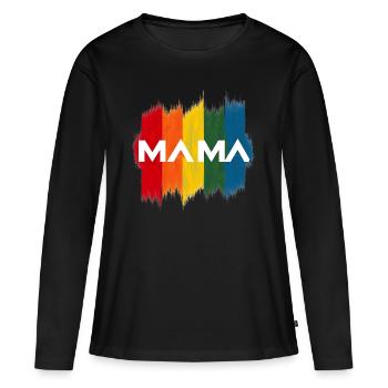 Beautiful mom too awesome - Women's Premium Organic Long Sleeve Shirt - black - Front - Julia (174cm)
