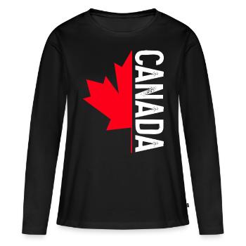 Canada - T-shirt manches longues Premium bio Femme - noir - Devant - Julia (174cm)