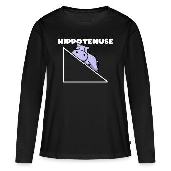 Hippotenuse Pythagore Professeur de mathématiques mathématicien - T-shirt manches longues Premium bio Femme - noir - Devant - Julia (174cm)