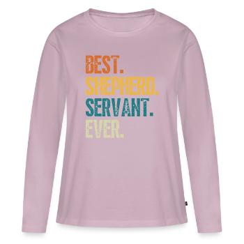 BESTER HIRTENDIENER ALLER ZEITEN - Frauen Premium Bio Langarmshirt - Altrosa - Vorne - Julia (174cm)