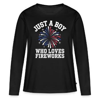 Pyrotechnie Feux d’artifice Pyrotechnie - T-shirt manches longues Premium bio Femme - noir - Devant - Julia (174cm)