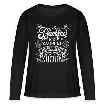 Backfee - Frauen Premium Bio Langarmshirt - Schwarz - Vorne - Julia (174cm)