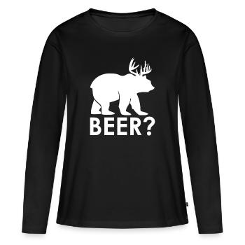 beer - Frauen Premium Bio Langarmshirt - Schwarz - Vorne - Julia (174cm)