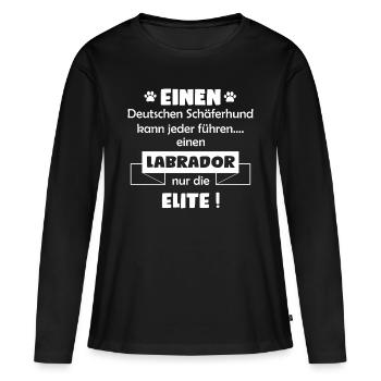 Labrador Hund - Labrador - Frauen Premium Bio Langarmshirt - Schwarz - Vorne - Julia (174cm)