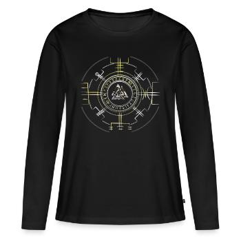 VALKNUT WOTANSKNOTEN SYMBOLE VIKING - T-shirt manches longues Premium bio Femme - noir - Devant - Julia (174cm)