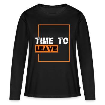 Il est temps de partir - T-shirt manches longues Premium bio Femme - noir - Devant - Julia (174cm)